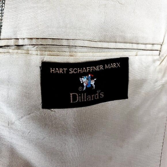 Hart Schaffner Marx Wool 2 Button Sport Coat 42R Tan Check Blazer - Picture 7 of 10